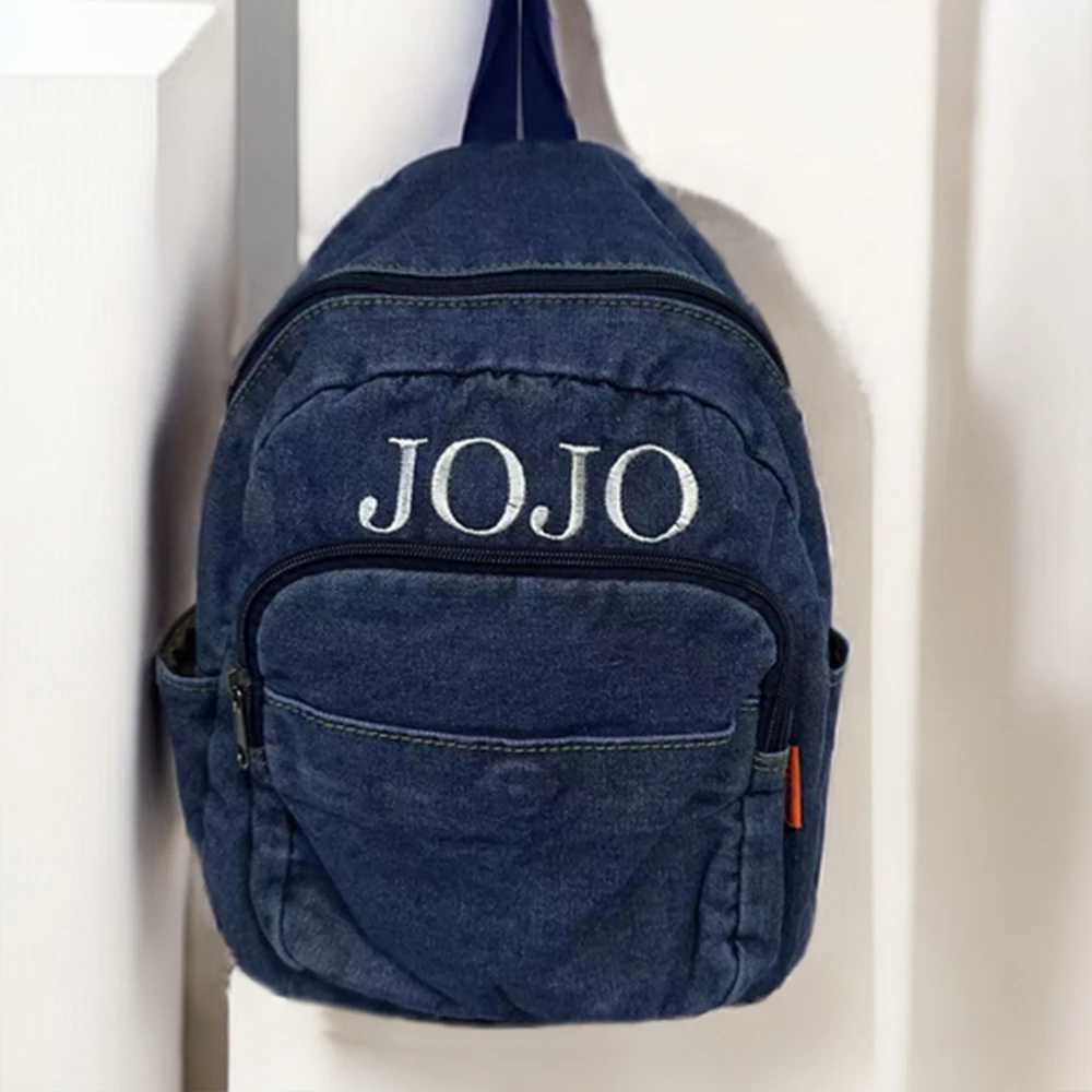 Customized Mini Womens Denim Backpack Personalized Embroidery Name New Fashion Versatile Backpack Unique Gift for Young Ladies Z250617