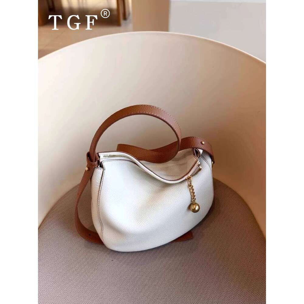 Soft Leather for Women New Trend Summer Niche Design Exquisite Color Block Simple Commuter Shoulder Crossbody Bag