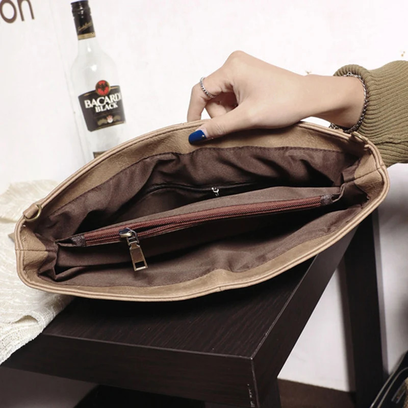 Women Clutches PU leather Crossbody Bags for female Shoulder messenger bag Laptop Bag For Macbook Pouch Bag big Ladies handbag 250617