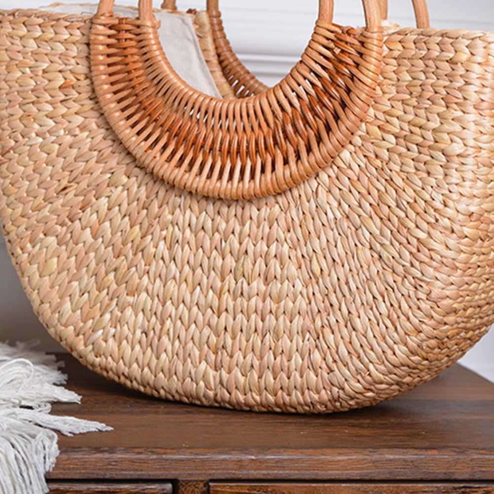 Women Summer Beach Bag Elegant Woven Top Handle Bag Travel Tote Purse Bucket Bag for Travel Vacation Z250617