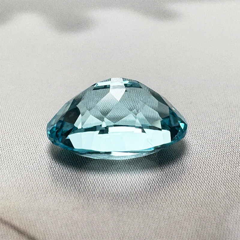 Lab Grown Sapphire Extremely Shiny Quality Oval Shape Aquamarine Color Top Quality Pendant Gemstones for Charm Jewelry Making 250617