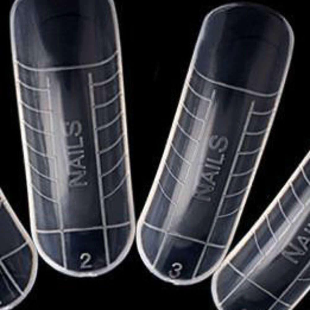 240pcs/set False Nail Tips Clear Cover Acrylic Nail Mold Nail Art Tools False Nails With Scale Tool Crystal Extension Unas Falsas Kunstliche Nagel
