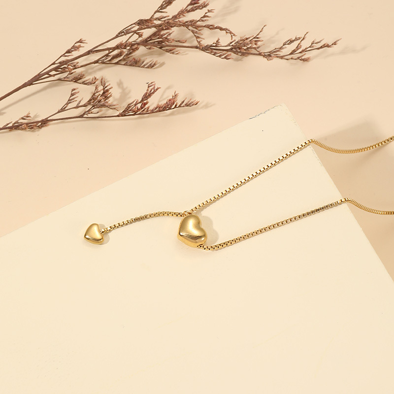 Fashion Simple Style High-end Sense Temperament Heart Necklace for Women Titanium Steel Versatile Non-fading Jewelry