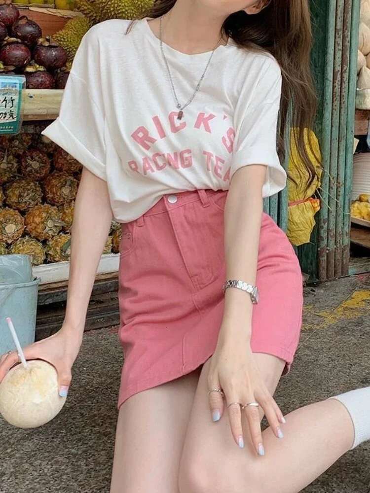 With Pocket Short Jeans Skirts for Women High Quality Korean Style Aesthetic A Line Luxury Elegant Premium Woman Denim Skirt