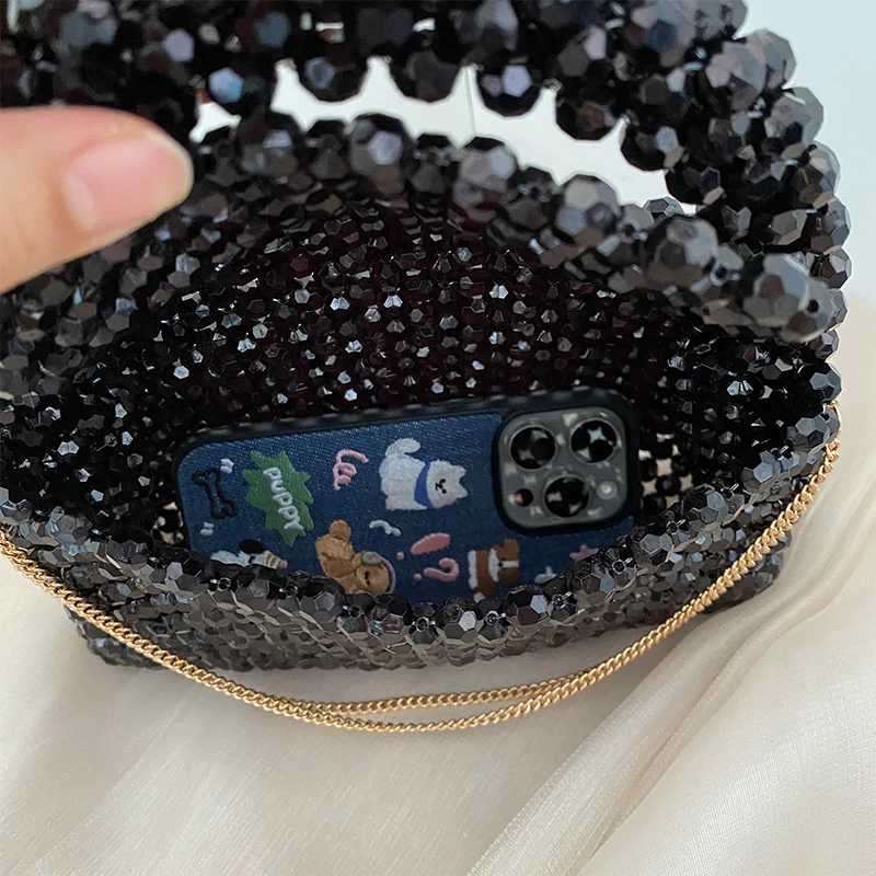 Solid Color Beaded Bag Portable Designer Handbags Purses Messenger Top-Handle Ladies Gift Exquisite Women Fashion DROPSHIPPING Z250617