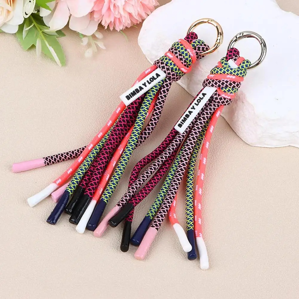 Colorful High-quality Hardware Anti-theft Keychain Key-chain Woman Bag Keychains for Womens Bags Decorative Pendant Tassel 250616