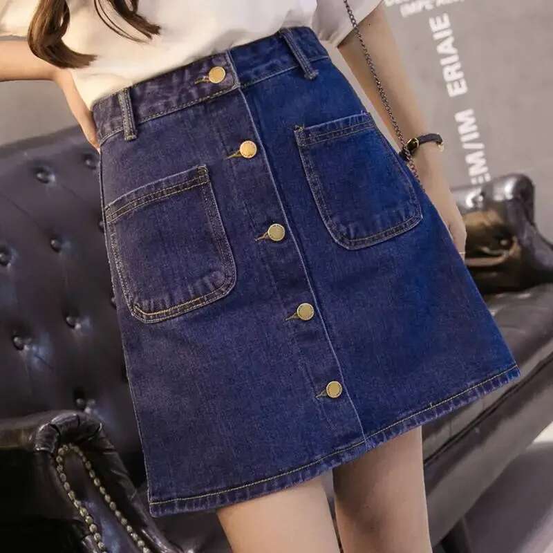 White Midi Jeans Skirts for Women High Waist A Line Clothing Sales Aesthetic Korean Style Modest Trend 2025 Woman Denim Skirt