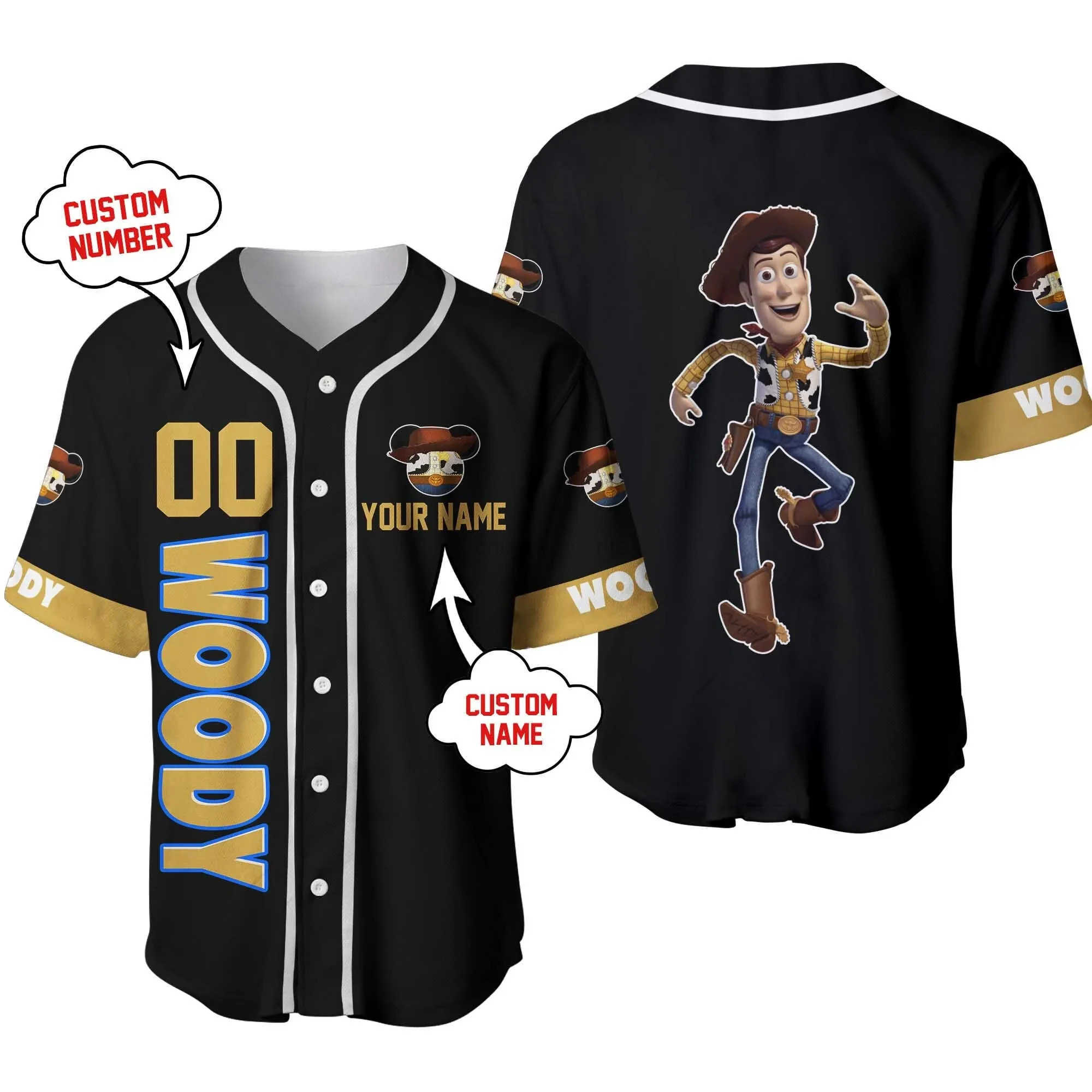 Disney Toy Story Buzz Lightyear Baseball Uniform Mens And Womens Short-Sleeved Button-Down Shirt Disney Baseball Uniform Casual Sport W250617