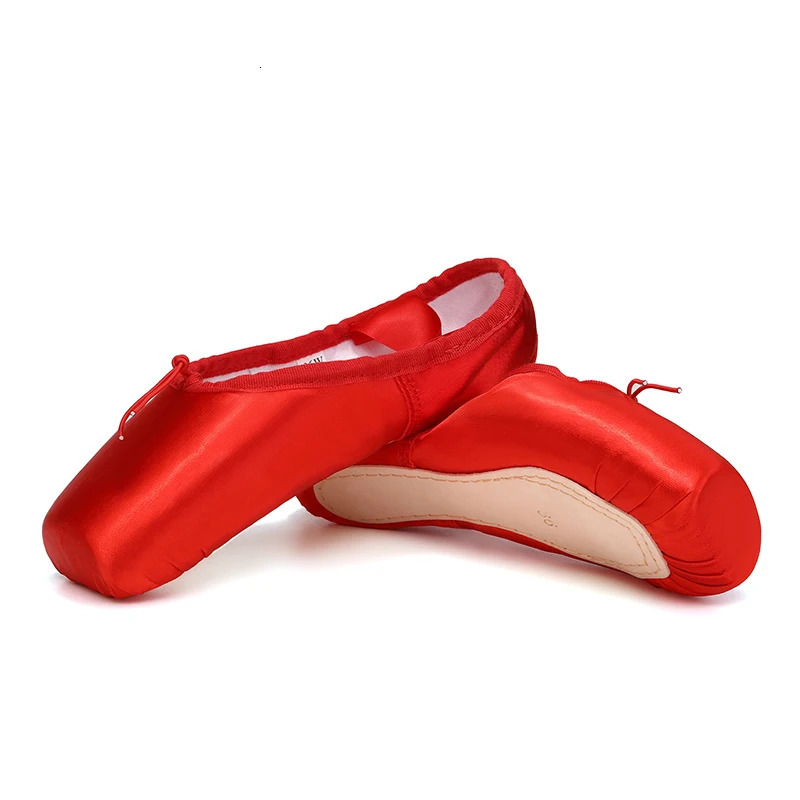 Girls ballet shoes Satin Ballerina Ballet Pointe Shoes Child Adult women Ballet Shoes with Ribbons Women Ballet Dance Shoes 250613