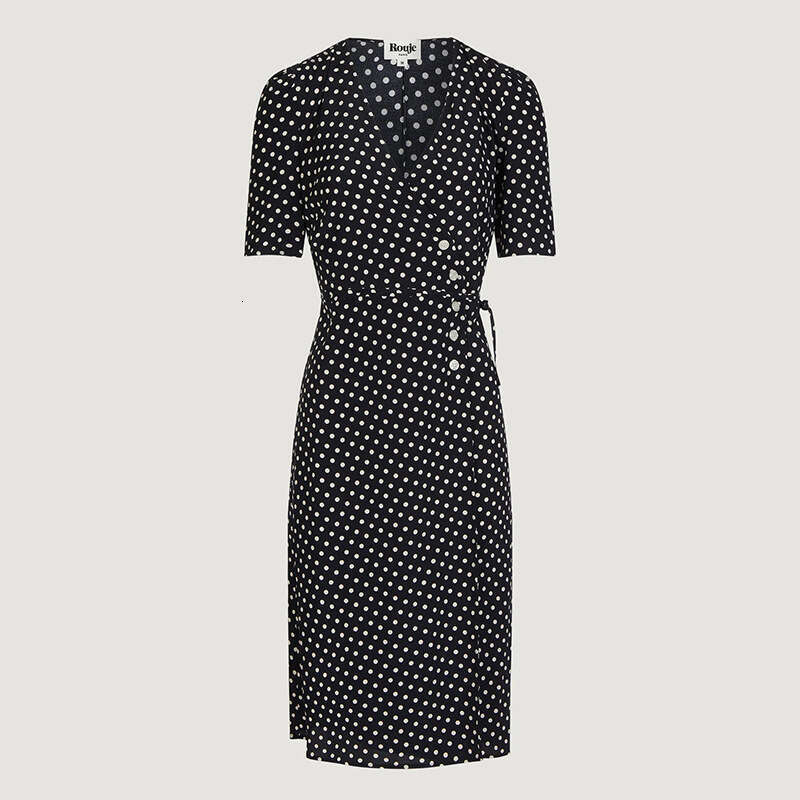 Vestido De Mujer Clothes Women Designer Womens Dress Plus Size Dresses 114 # 2025 Button Tea Wrap Dress Summer New French Style Womens Fashion