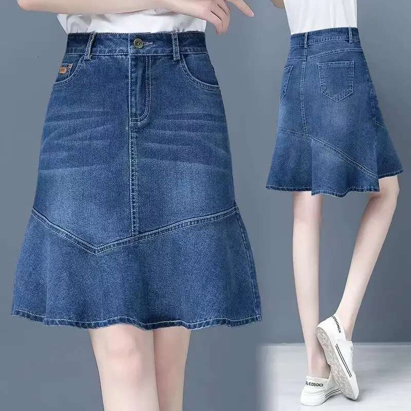 Blue High Waist Jeans Skirts for Women Zipper Cheap Summer 2025 Harajuku Korean Fashion Stylish Style New in Woman Denim Skirt