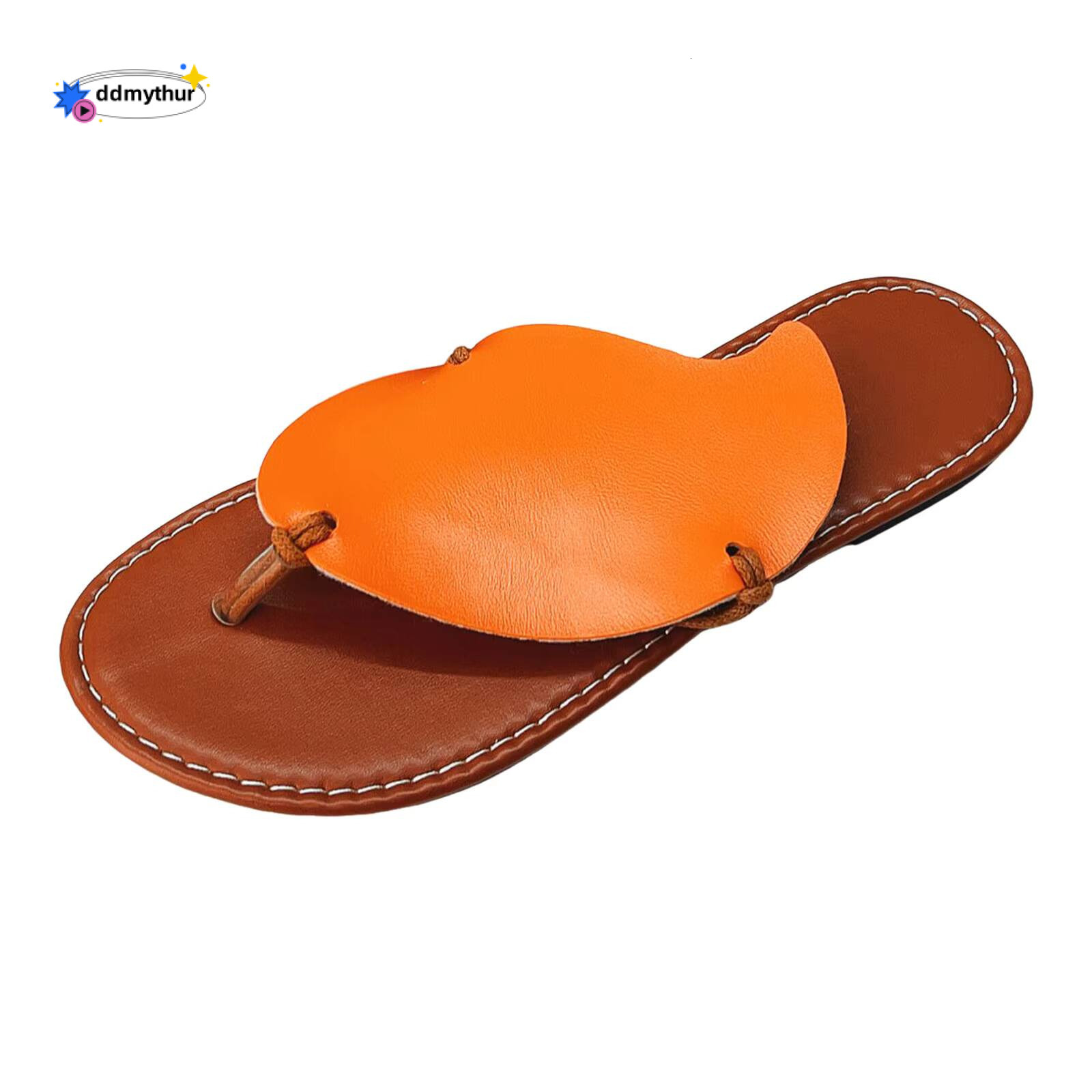 Heeled Ladies Summer Colour Blocking Leaves Soft Leather Clip Toe Flat Yoga Sling Sandals For Women Wide ddmythur