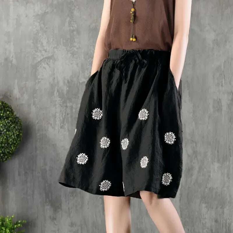 Womens Shorts Elastic Waist Wide Pocket Female Short Pants XXL Low Price for Summer Korean Style Design Trend 2025 Casual Kpop