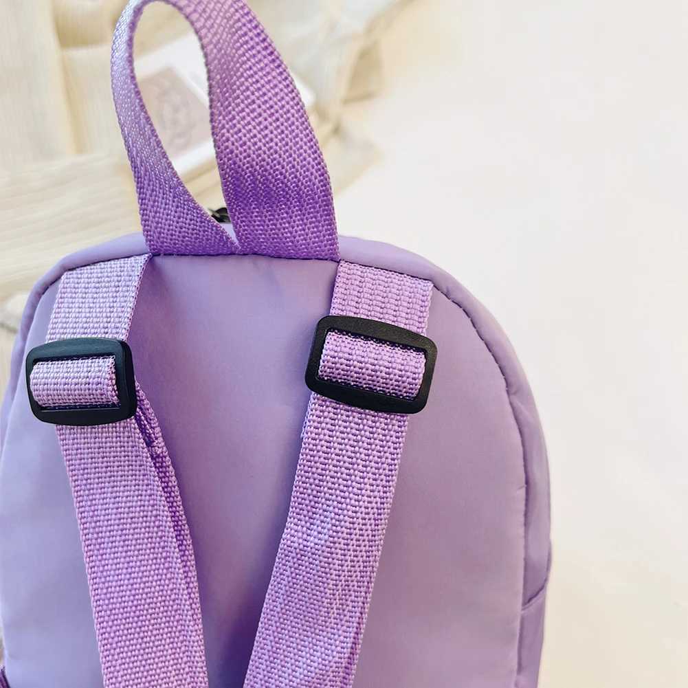 Women Backpack Solid Color Preppy Style Nylon School Travel Mini Rucksack Large Capacity Handbag Z250617