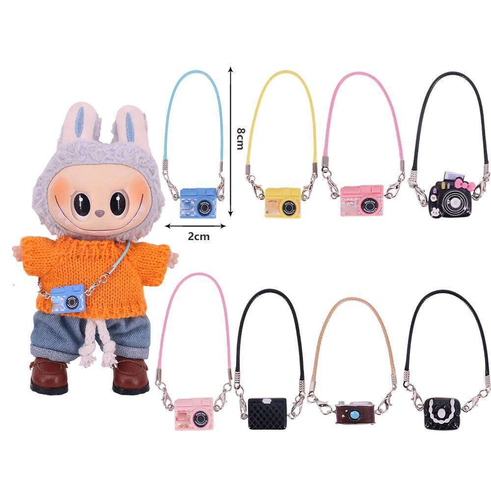 Labubu Bag Mini Crossbody Bag Cartoon Model Camera Pendant Accessories For Cm Plush Doll Gift Girl S Dollhouse Toys