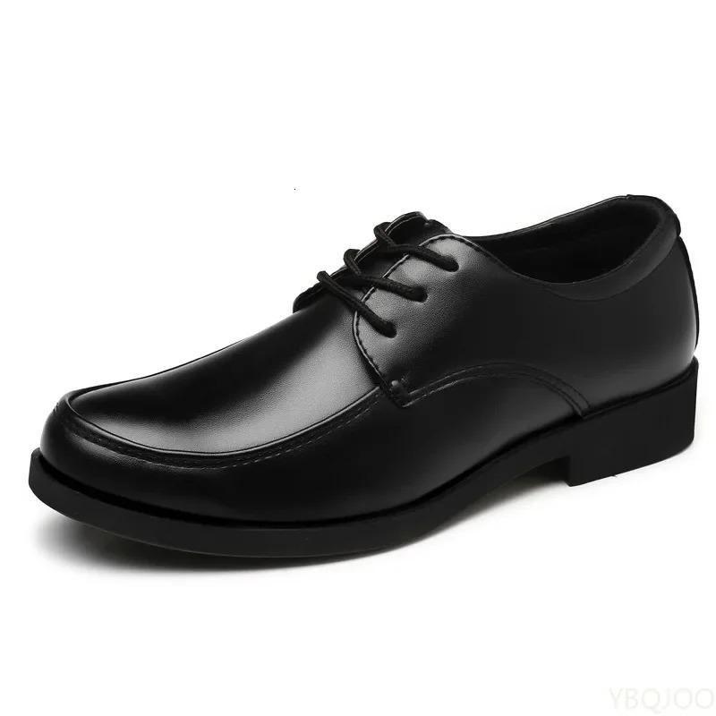 Mens business Shoes Round headed formal leather shoes Black casual work shoe Non slip lace up Male Loafers Zapatos Homme 250613