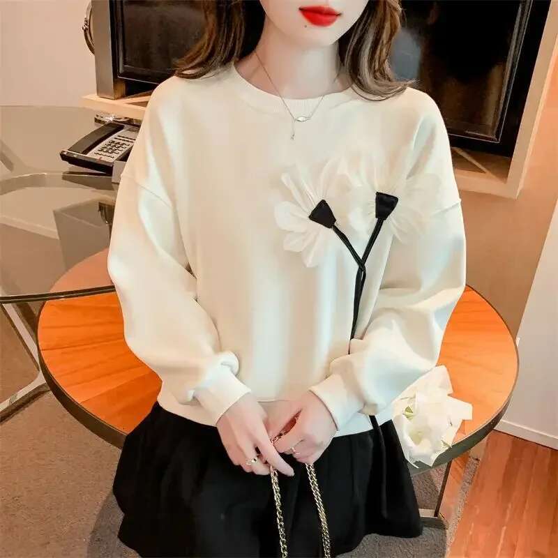 New In Womens Sweatshirts Basic Korean Pullovers Y2k Style Sport Designer Youthful Clothes High Quality Female Top Sweat-shirt
