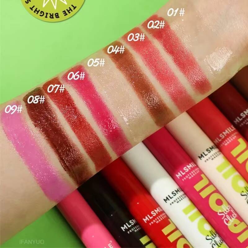 9 Colors Waterproof Long Lasting Press Lipstick Easy To Color Moisturizing Pearl Mirror Solid Gloss Lip Care Cosmetics happy