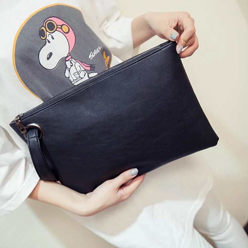 Fashion solid womens clutch bag leather women envelope bag clutch pu leather bag female Clutches sac Immediately 250617
