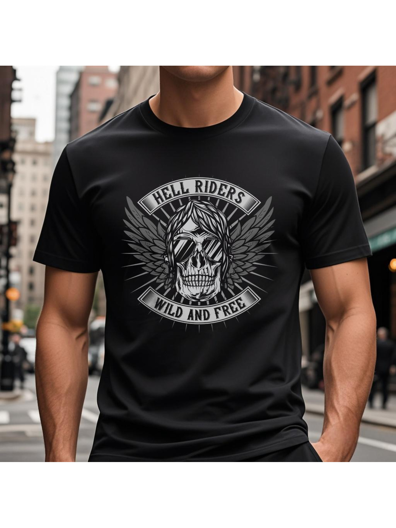 Dongdumaoyi White Cotton 180G Men Adult Round Collar Skull Short Sleeve Text Black S-3Xl T Shirts ee77