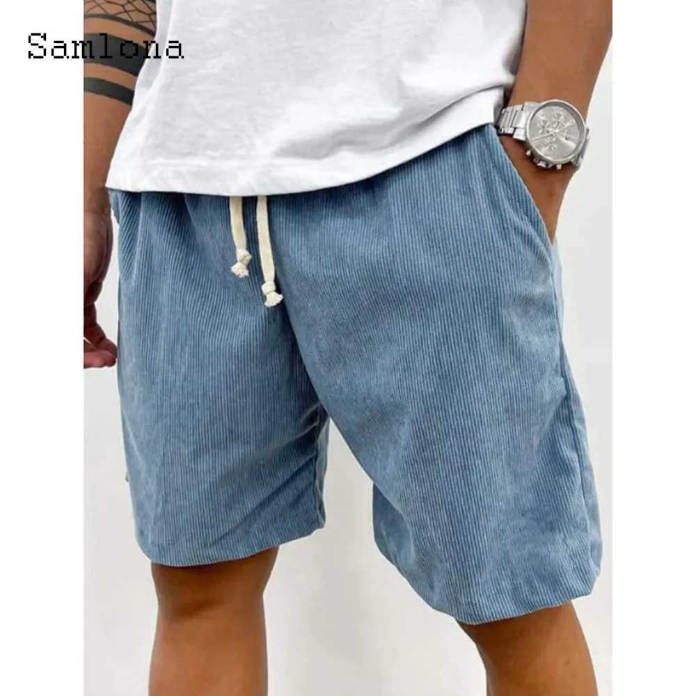Khaki Green Soft Corduroy Shorts Men Fashion Drawstring Half Pants Male Streetwear 2025 Stylish simplicity Casual Beach Shorts Z250617