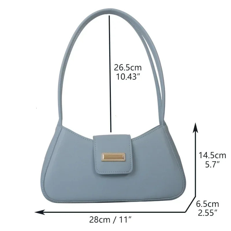 Minimalist Shoulder Bag for Women Fashion Simple Solid Color Underarm Bag Buckle Handbag and Purse Fashion Small Top-handle Bags 250614