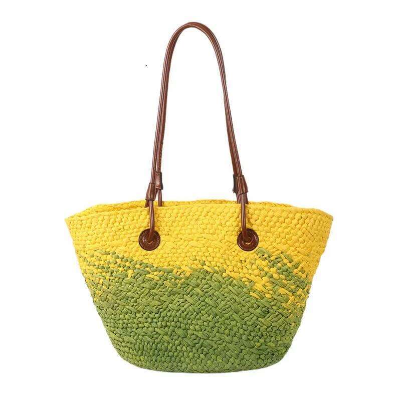 Fashion New Women's Woven Summer Beach Large Capacity Bucket Shoulder Bag