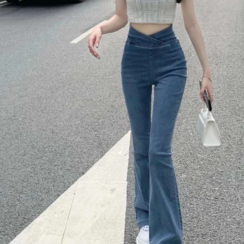Woman Jeans Stretch High Waist Denim Pants for Women Unique Trend 2025 Grunge Y2k Baggy Fitted Chic and Elegant Vibrant Trousers