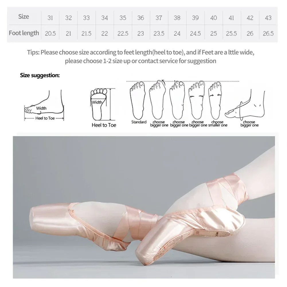 Child And Adult Ballet Dance Shoes Girls Ballet Pointe Shoes Professional With Ribbons Shoes Series Classic Woman Ballet Shoes 250613