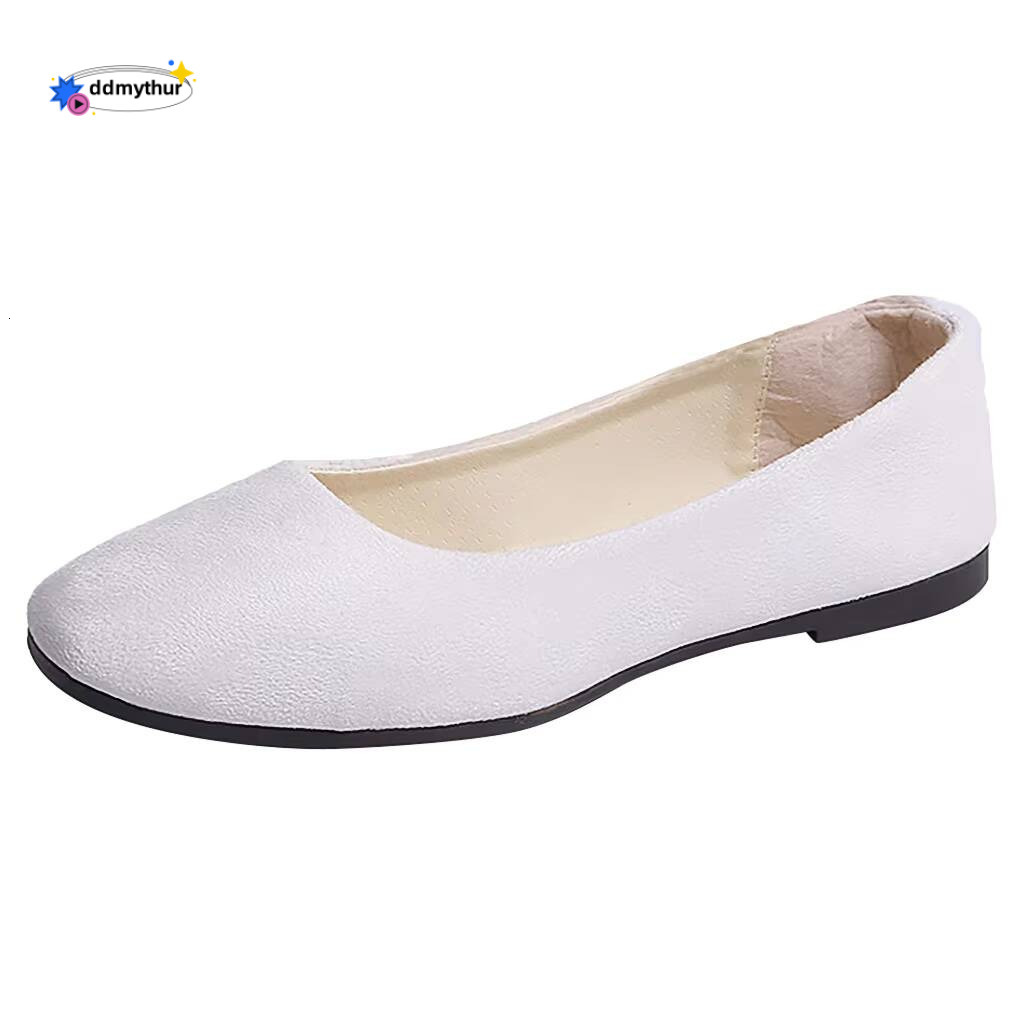New Fashion Loafers Solid Big Size Slip On Flat Comfort Casual Single Round Head Shallow Mouth Shoes ddmythur