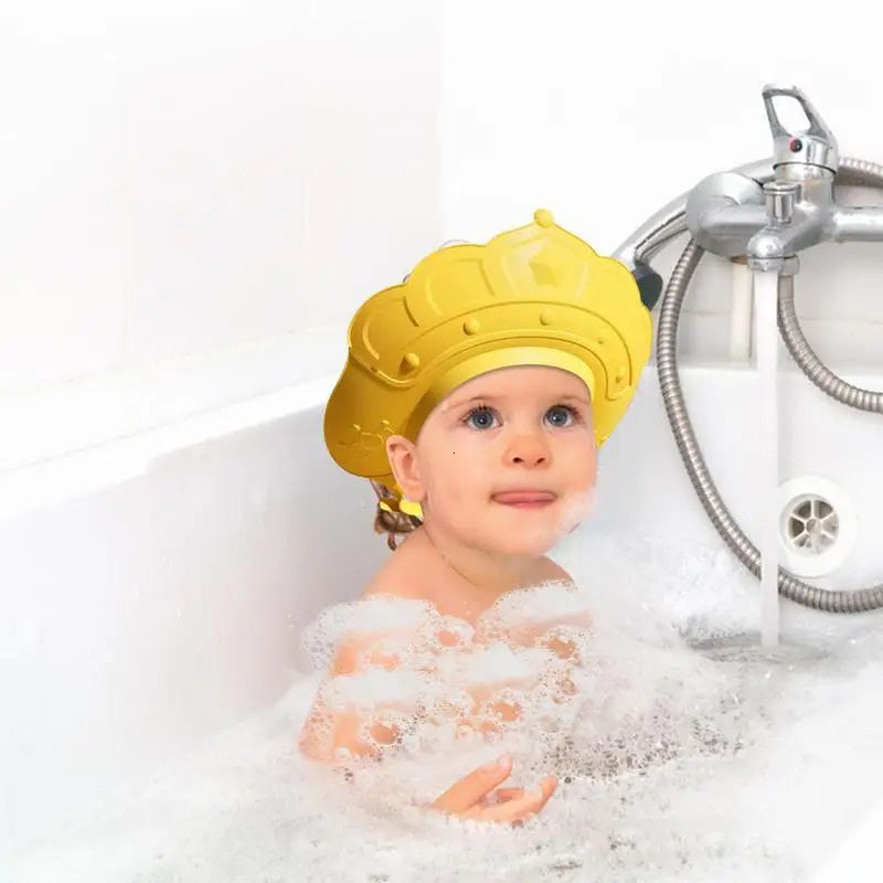 Shower Hat For Kids Bath Head Cap Visor With Water Temperature Gauge And Shampoo Cup Shampoo Cap With Shampoo Brush Protect Ears 250617