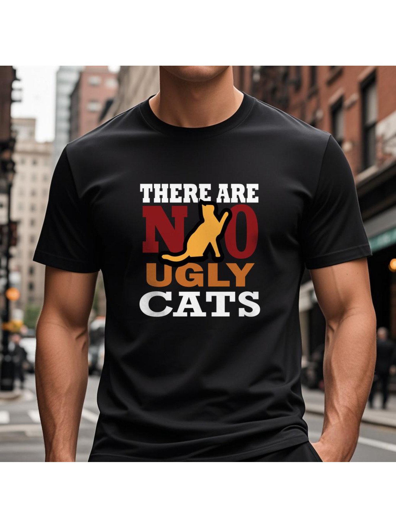 Dongdumaoyi Men T Shirts Short Sleeve Text Cotton White Adult 180G Round Collar S-3Xl Tiger Black a252