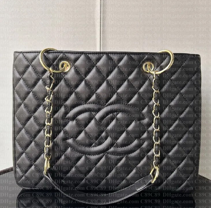 Top Quality Designer Bag GST Bag Top Grade Caviar Cow Leather Classic Quilted Plaid Metal Chain Shoulder Bag Women Shopping Vintage C Handbag Tote Bags #51889
