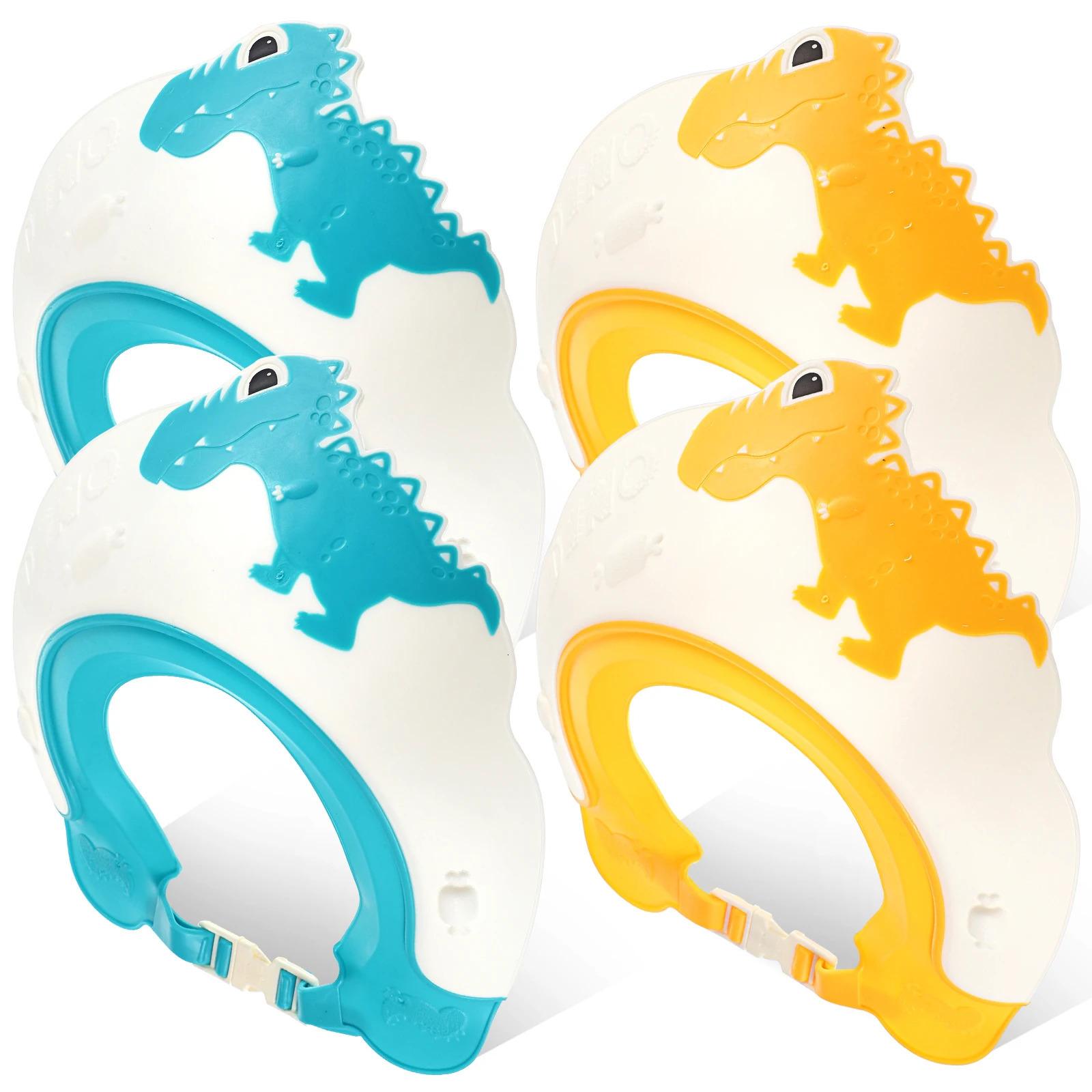 4pcs Shower Set Plastic Adjustable Baby Hair Washing Guard Kids Caps Baby Hair Washing Hat Dinosaur Safe Material 250617