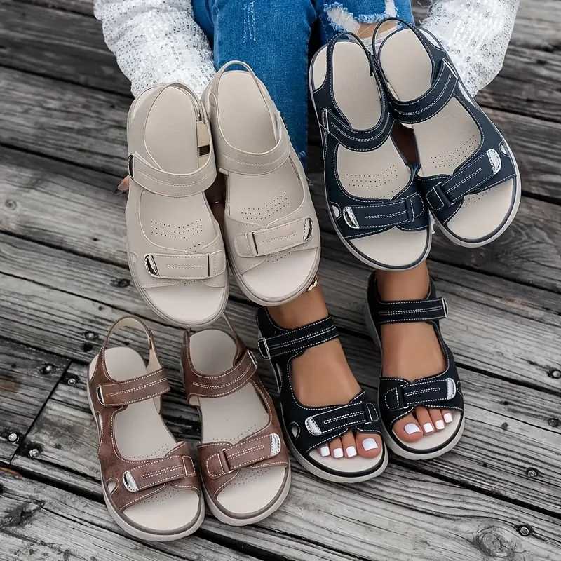 Summer Wedge Sandals for Women 2025 New Fashion Non Slip Beach Shoes Woman Lightweight Casual Platform Plus Size Sandals Women Z250617