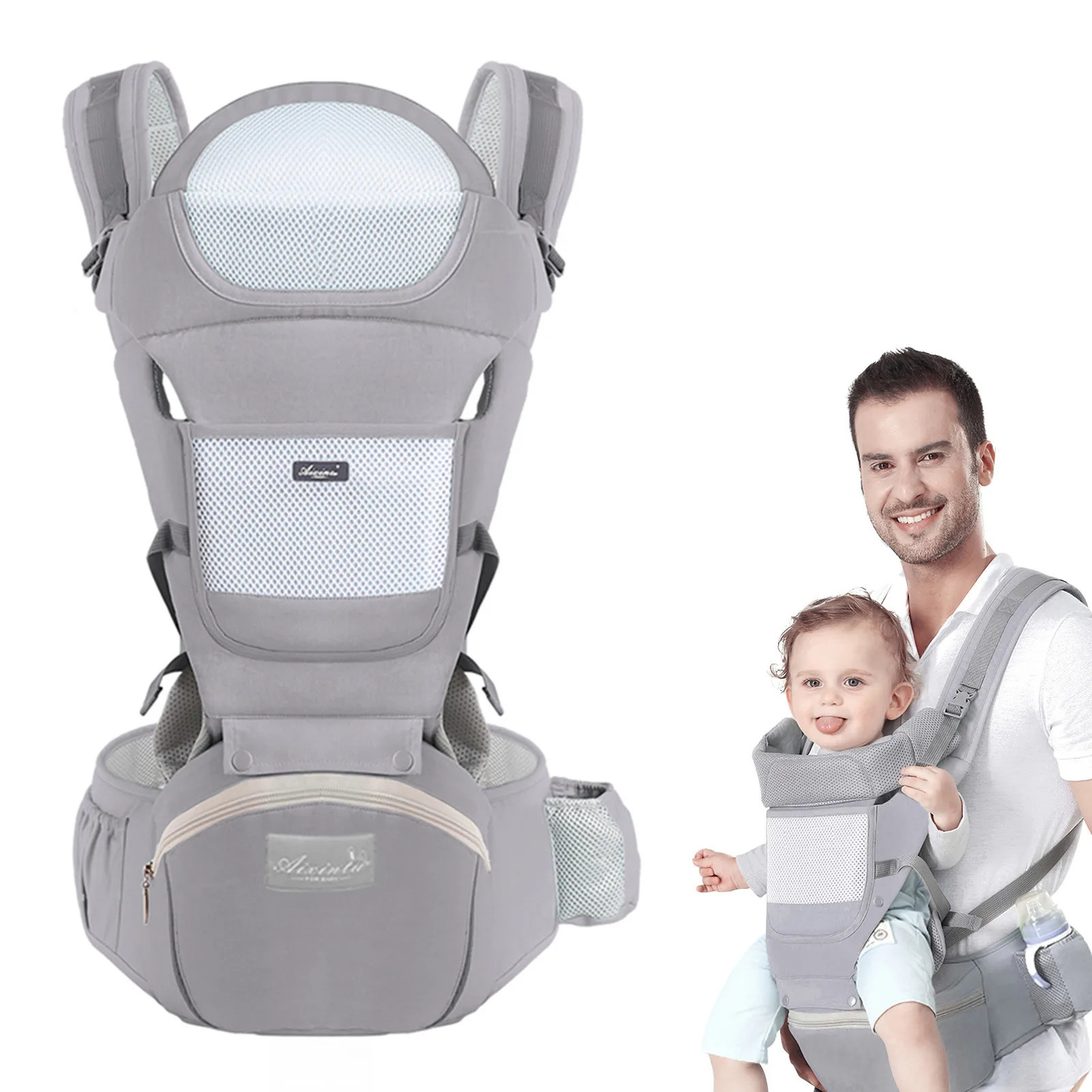 Cotton Baby Ergonomic Infant Waist Stool born To Toddler Multi-use Before and After Kangaroo Bag Accessories 250617