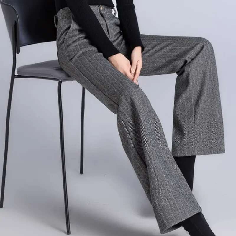 Long Straight Leg Casual Pants for Women Korean Fashion One Size Autumn 90s Xxl Aesthetic Original Y2k Streetwear Woman Trousers