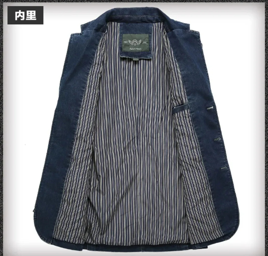 Blazers Men Denim Jacket Suits Coats Single Breasted Turn Down Collar Full Sleeve Casual Regular Coat Button Blazer Jackets 250614