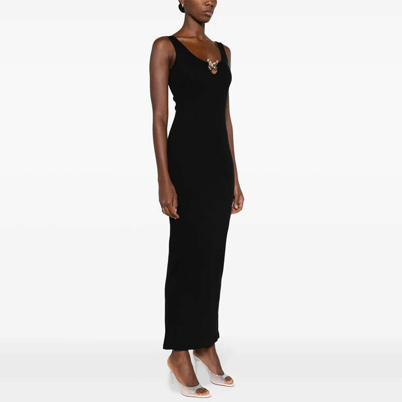 Womens Dresses Bodycon Dresses for Women Clothes Women Designer 855 New 2025 Solid Color Round Neck Slim Fit Long Knitted Vest Dress Slimming Sexy Out
