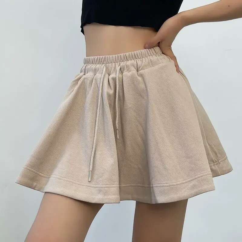 Short Pants Woman Elastic Waist Shorts for Women Jorts Culotte Skirt Fashion Clothing 2025 Kpop Streetwear Flowy Hot Elasticty