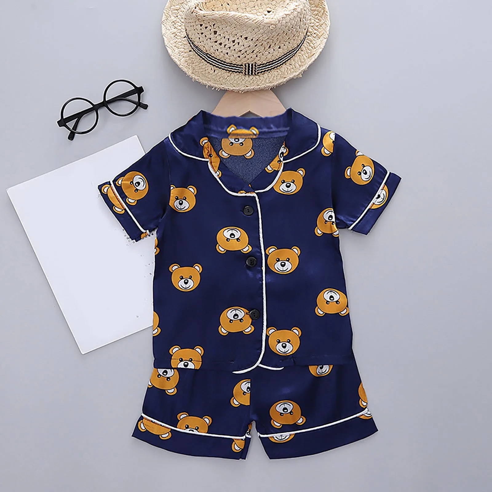 2t Girl Pajamas Girls Short Sleeved Shorts Suit Comfortable Soft Breathable Solid Color Short Baby Flannel Fleece Pajamas 250617