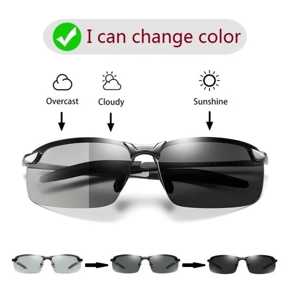 KKJOY Pochromic Polarized Sunglasses UV400 - Day Night Vision Driving Fishing Chameleon Eyewear 250616