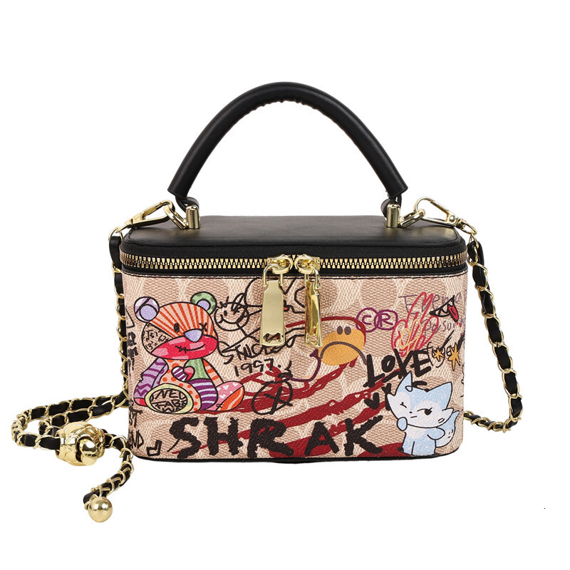 Free Shipping 2025 New Designer Bag Trendy Unique Graffiti Single Shoulder Handbag Large Capacity Fashionable High Quality Shopping Bag