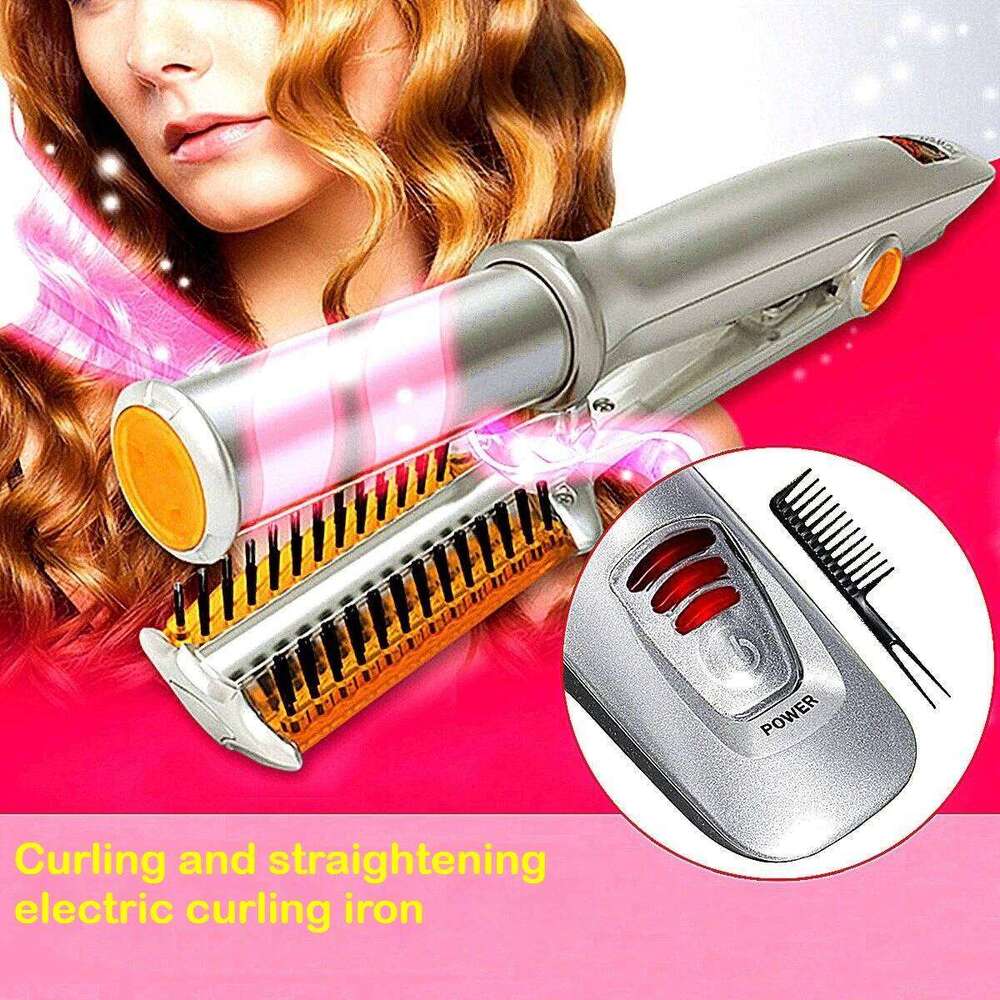 Professional Hairs Straighter Rotating Brush Curler Styler Hair Styling Tools Iron Straightening And Curling