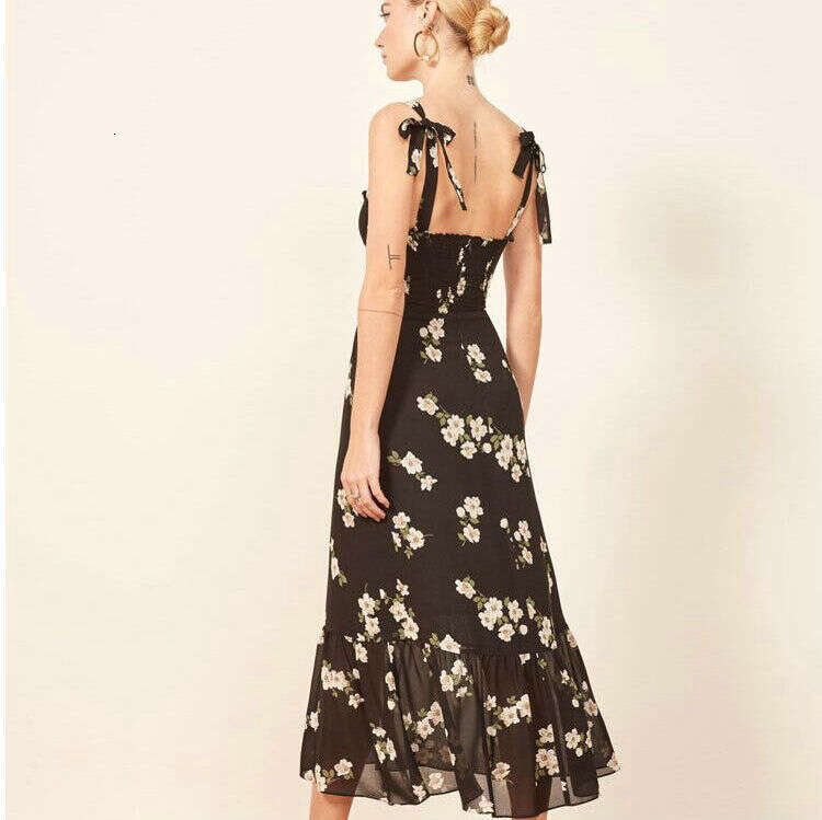 Womandress Floral Dress Dresses for Woman Elegant for A Wedding N301 Rayon Strap Mid-length Brilliant Turn Ding Manman Same Style Dress 2025 Summer