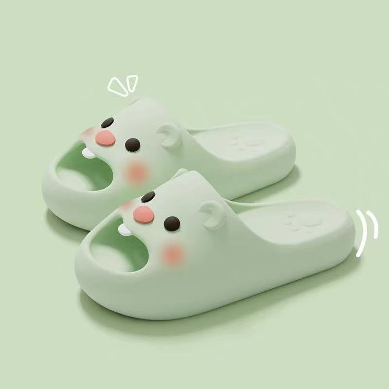 Cute Cartoon Bear Slippers for Women - Summer Beach Sandals with Anti-Slip Soft Soles