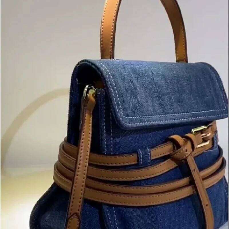Hot Selling New Top Bottom Handle Designer Fashion Double Belt Buckle Artificial Suede Shoulder Bag