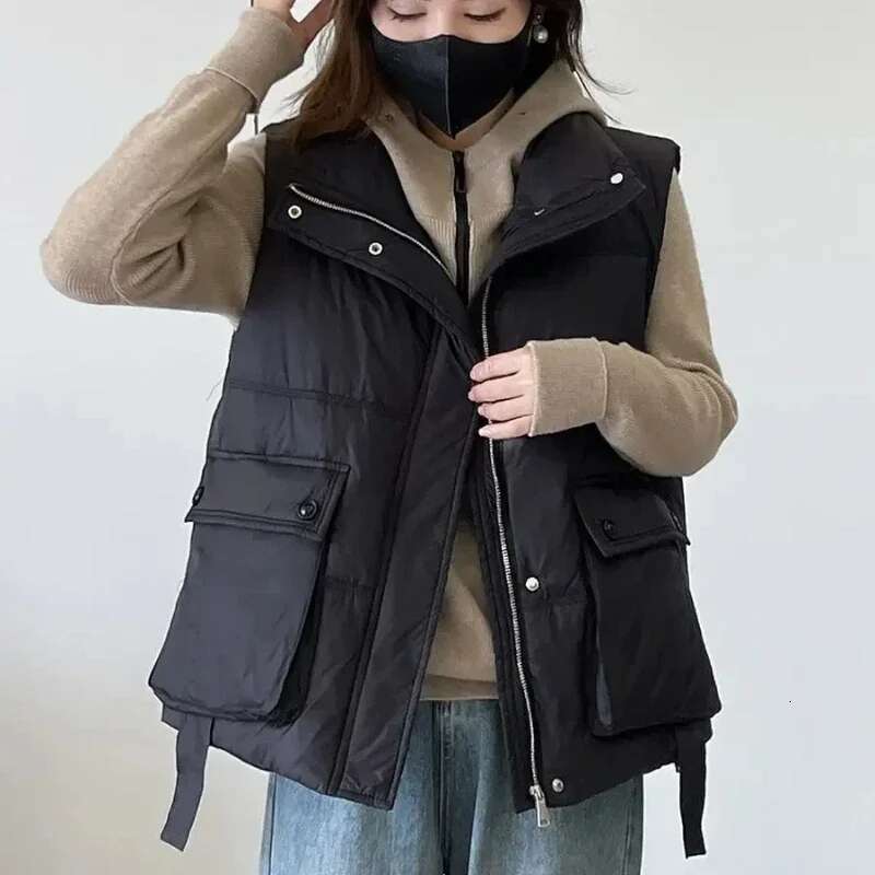 Lady Padded Cotton Giletes Half Loose Short Cheap Winter Clothing Warm Womens Vests Korean Style Lightweight Autumn Pretty Cold