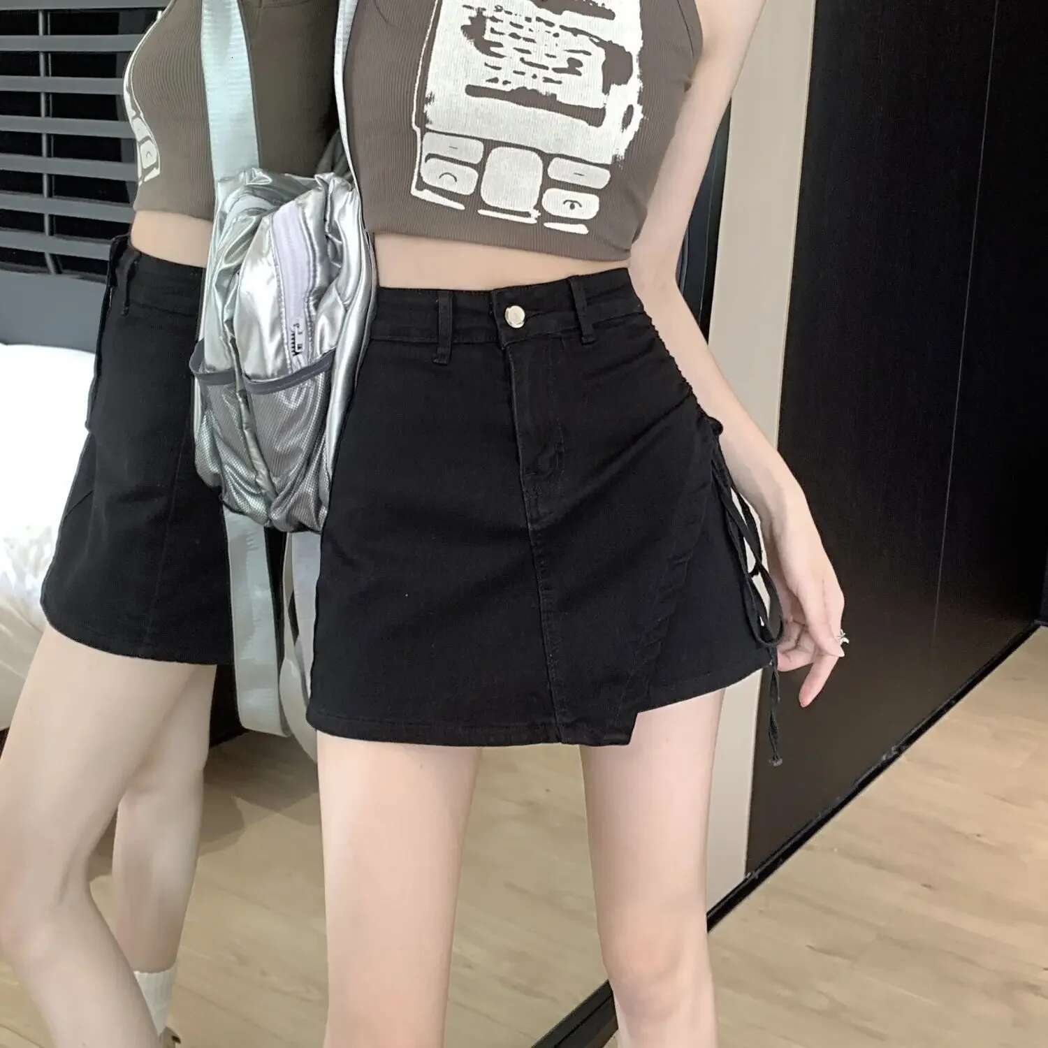 Korean Style Fashion High Waist Jeans Skirts for Women Y2k Vintage Harajuku Clothing Trend 2025 New In Woman Pants Denim Skirt