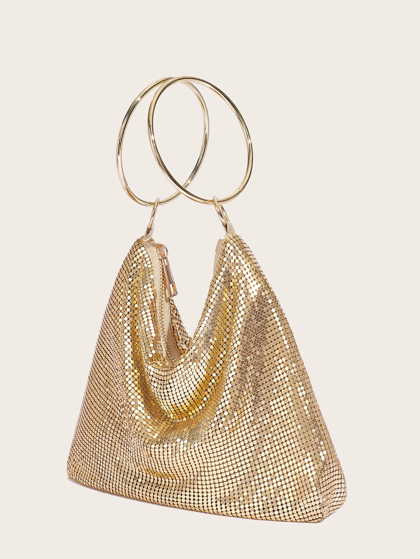Fashion Evening Bag Party Handbag for Women Large Capacity Gold Aluminum Sheet Purse 250614